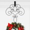 Haute Decor 18-inch Strong Metal Scrollwork Over The Door Wreath Hanger, Full Ornate Scroll Design - Matte Black Finish - Easily Holds Large and Heavy Wreaths and Swags